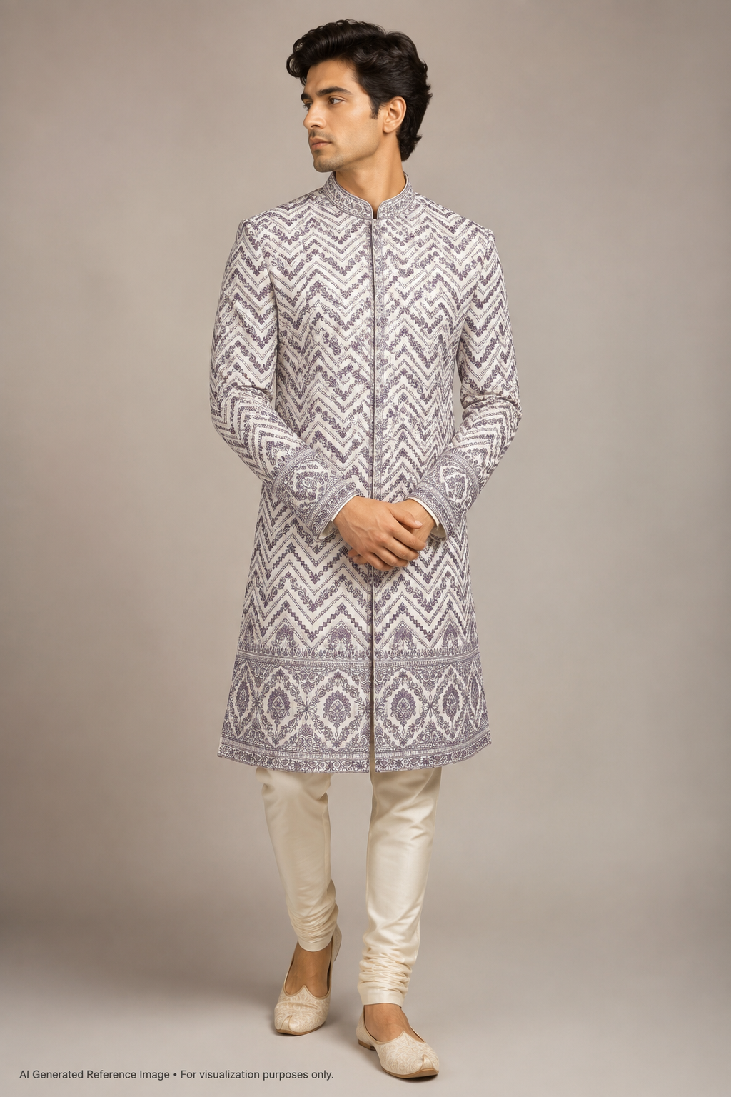 Geometric Floral Silk Threadwork Fabric | 2504709