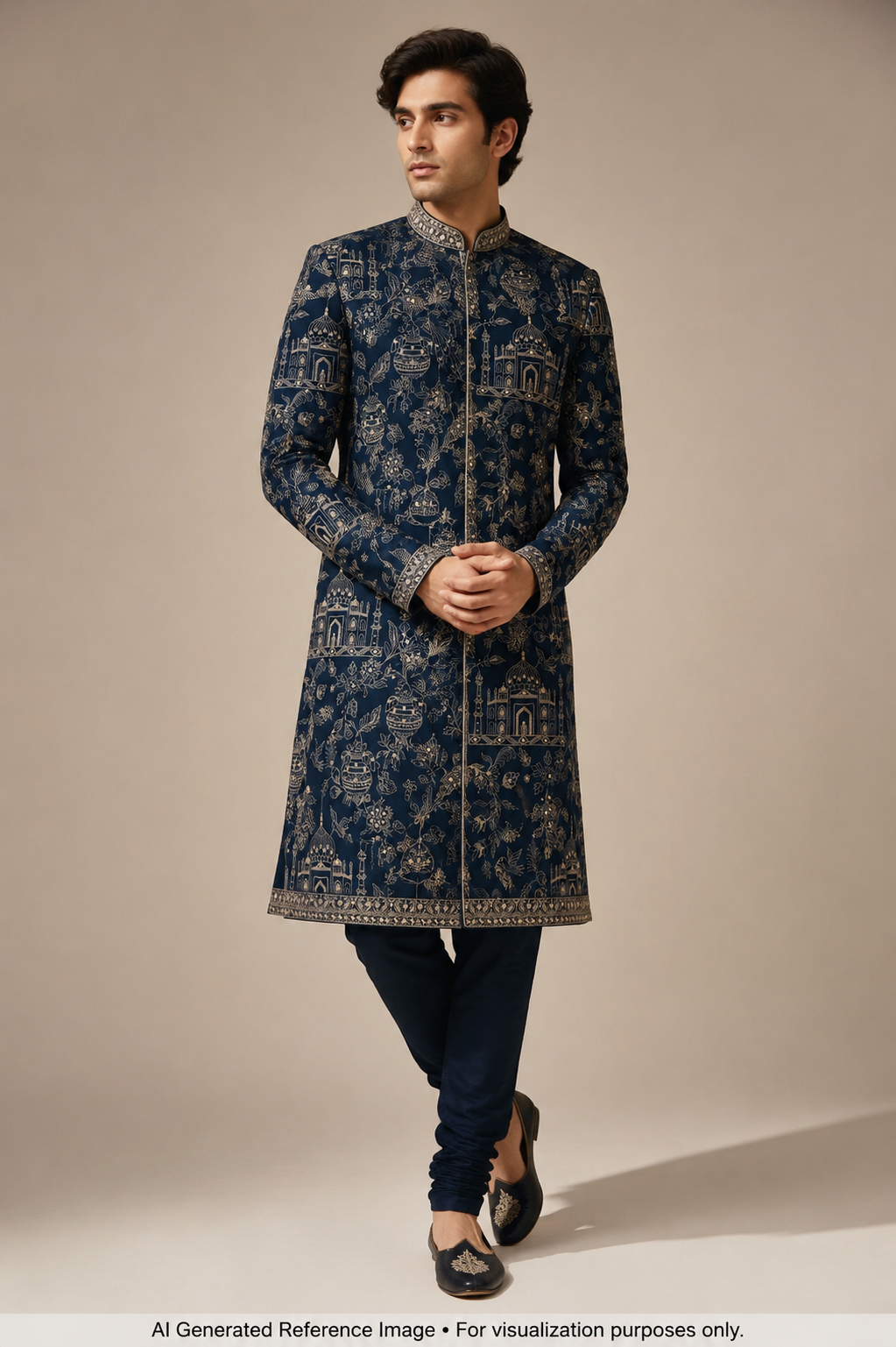 Royal Blue Taj Heritage Sequin Silk | 2506583