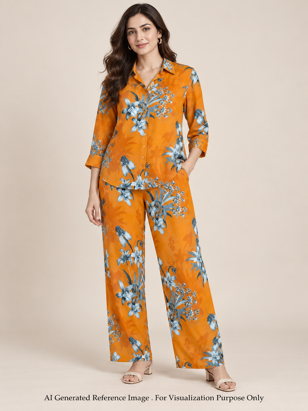 Tangerine Orchid Armani Satin Print | 2502062
