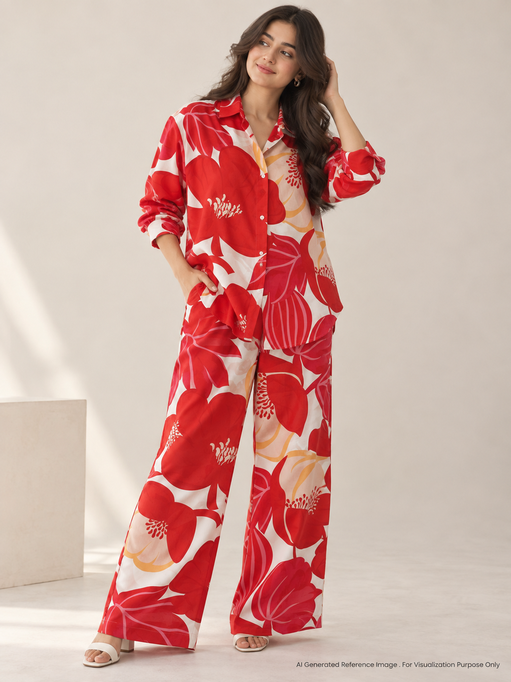 Scarlet Bloom Armani Satin Print | 2502062