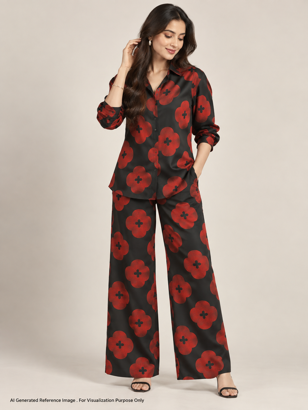 Scarlet Petal Crepe Print | 2507027