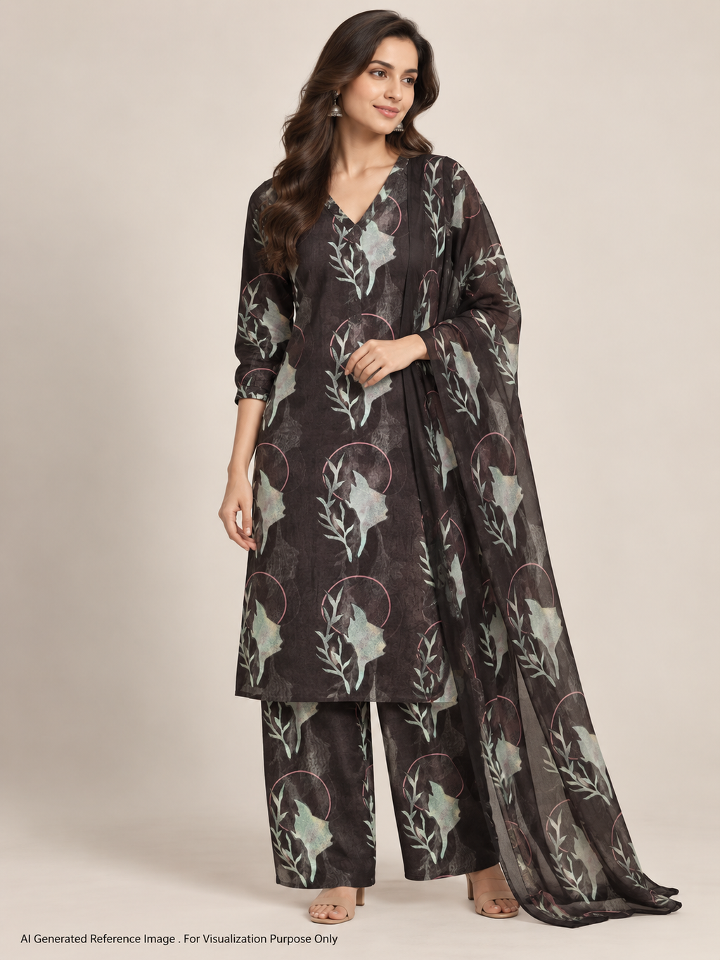 Moonlit Leaf Pure Mul Cotton Print | 2507026