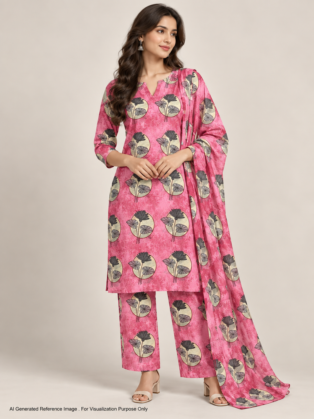 Blush Lotus Pure Mul Cotton Print | 2507026