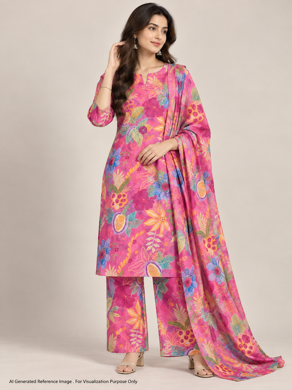 Fuchsia Garden Pure Mul Cotton Print | 2507026