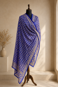 Royal Blue Pure Mysore Georgette Banarasi Bandhej Dupatta | 2506901