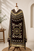 Coffee Brown Pure Gajji Silk Bandhej Dupatta with Hand Embroidery | 2507259