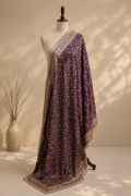 Wine Purple Pure Mysore Georgette Banarasi Bandhej Dupatta | 2506137