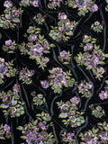 Midnight Bloom Floral Beadwork Velvet Fabric | 2506705