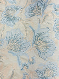 Ice Blue Floral Beaded Velvet Fabric | 2506704