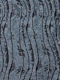 Midnight Blue Wave Sequin Net Fabric | 2506653
