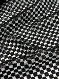 Midnight Black Sequin Cutwork Jaal Net Fabric | 2506689