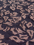 Purple Floral Beaded Sequin Net Fabric | 2506694