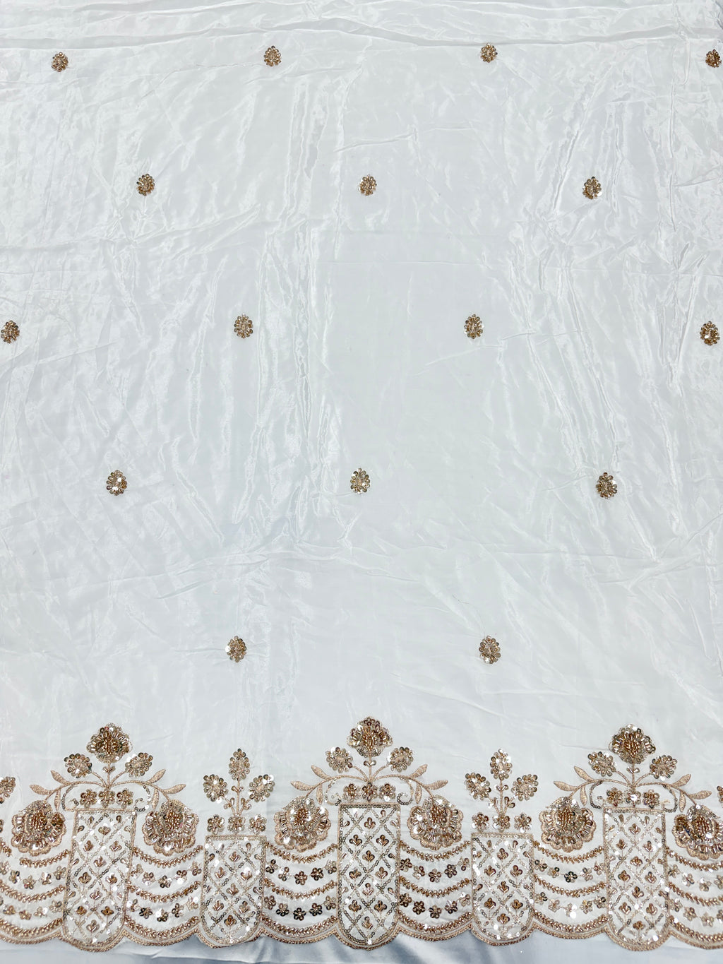 Floral Arch Beadwork Crepe Fabric | 2507408