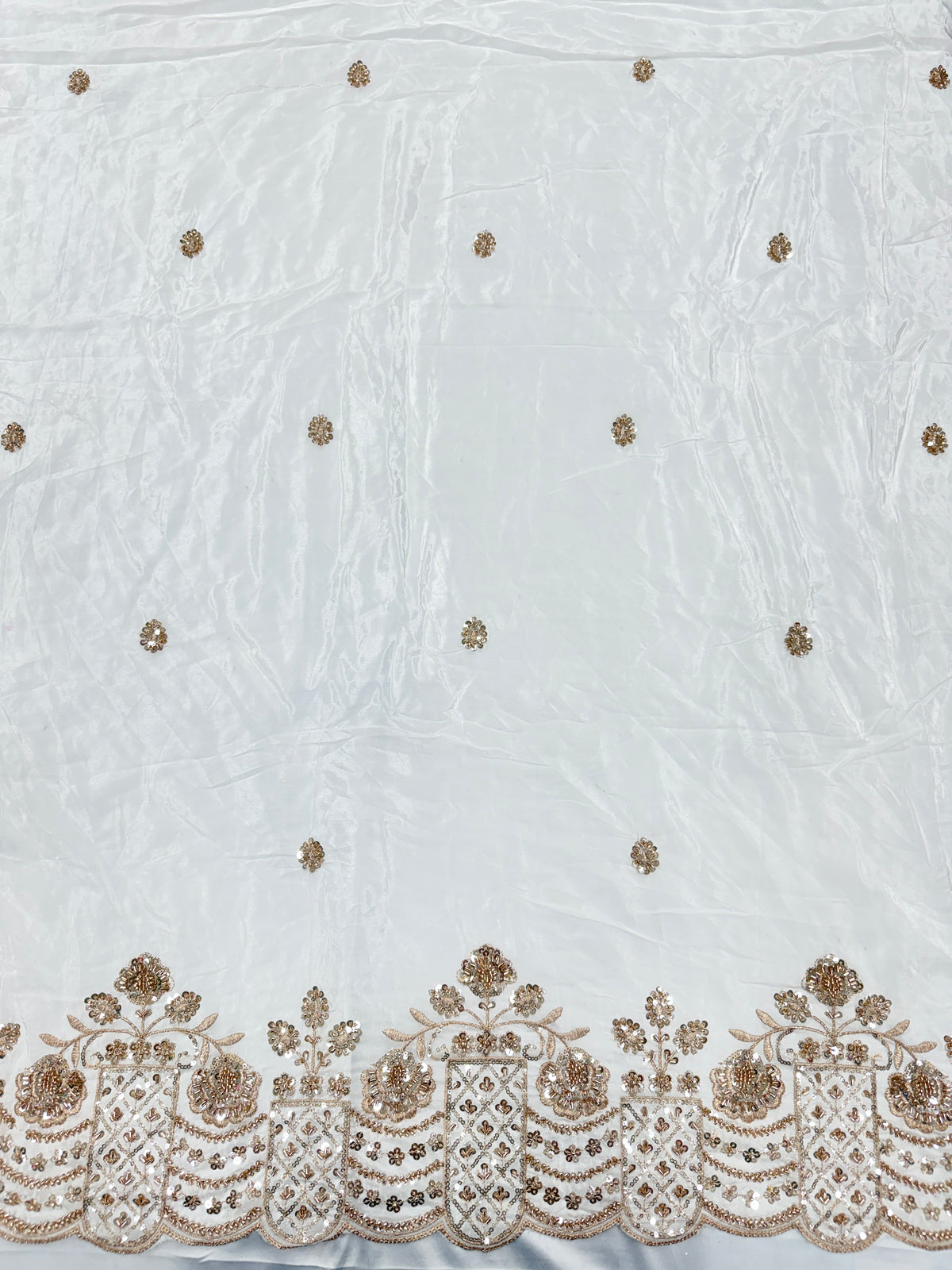 Floral Arch Beadwork Crepe Fabric | 2507408