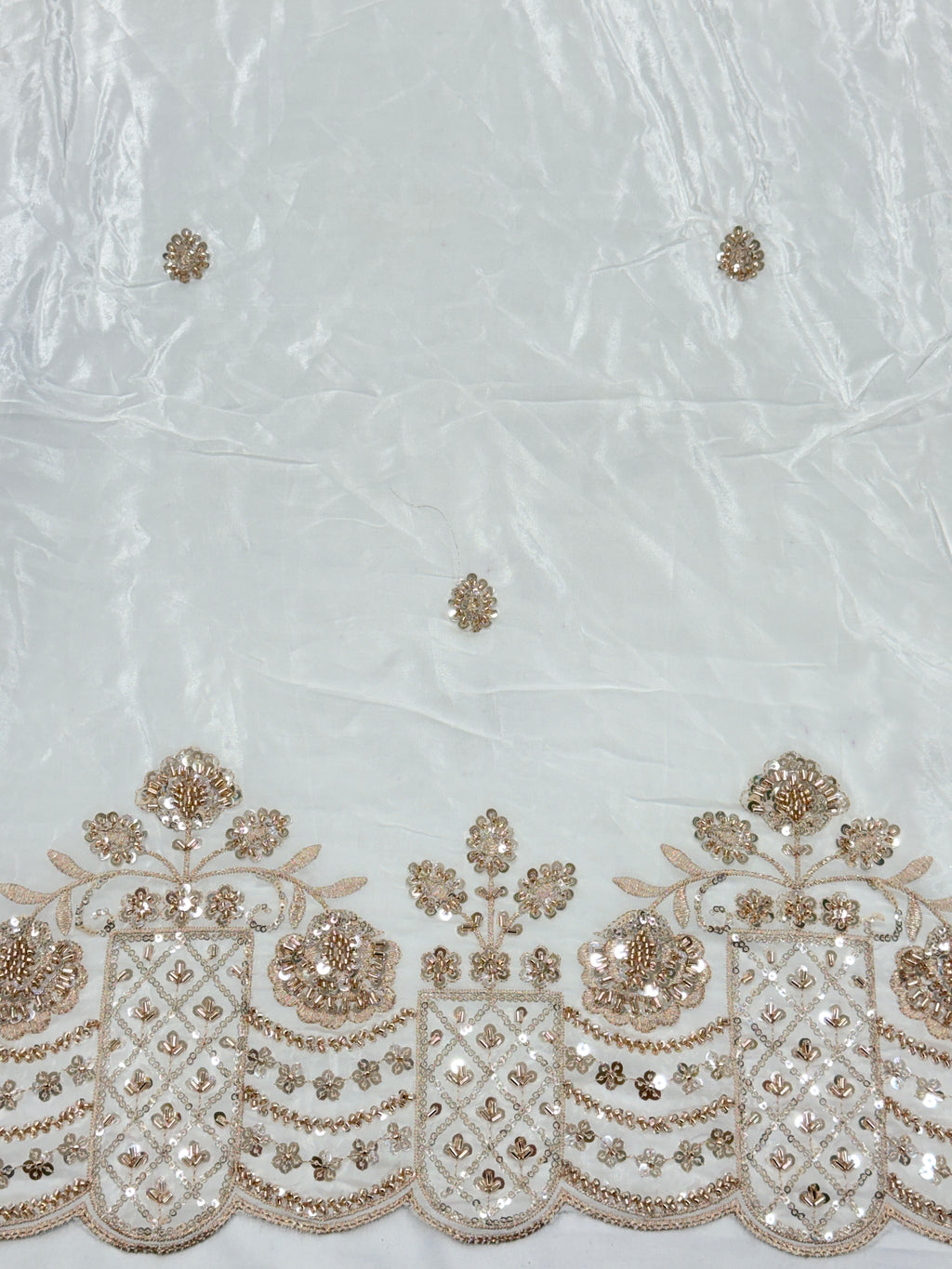 Floral Arch Beadwork Crepe Fabric | 2507408