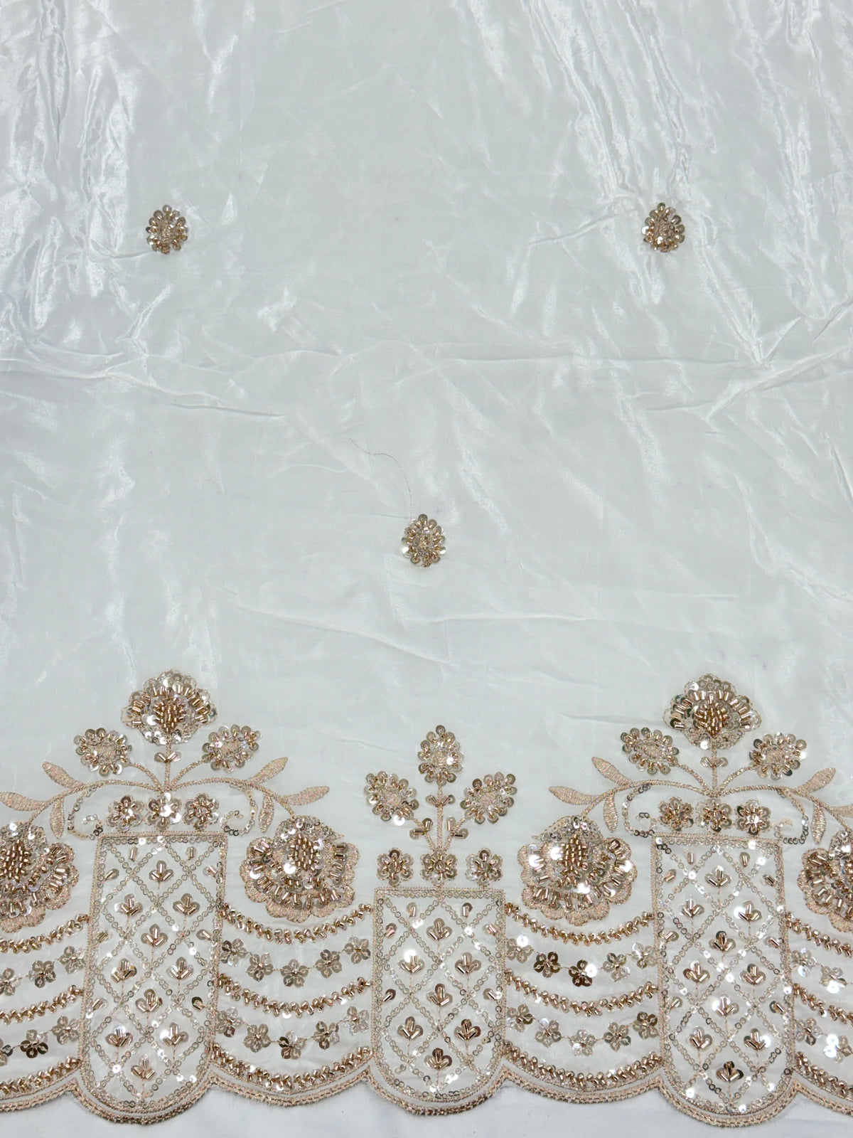 Floral Arch Beadwork Crepe Fabric | 2507408