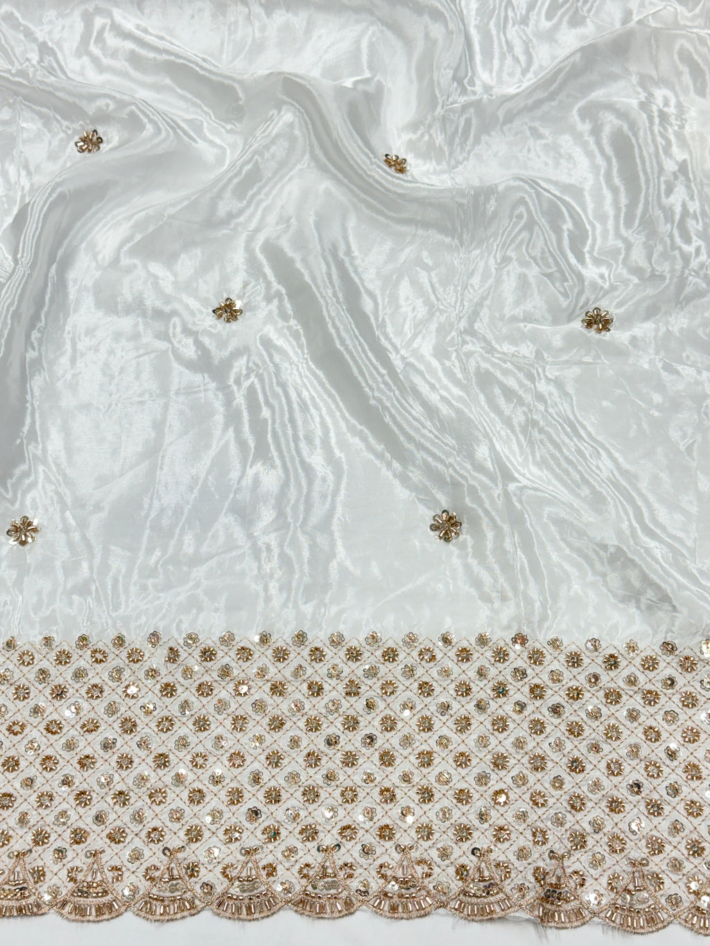 Lattice Beadwork Crepe Fabric | 2507408