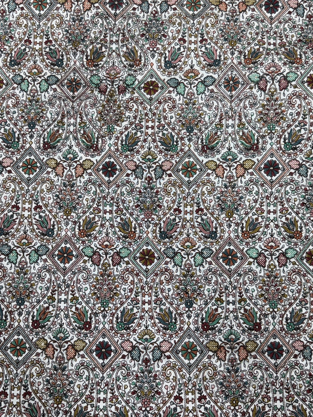 Heritage Paisley & Floral Silk Threadwork Fabric | 2504706
