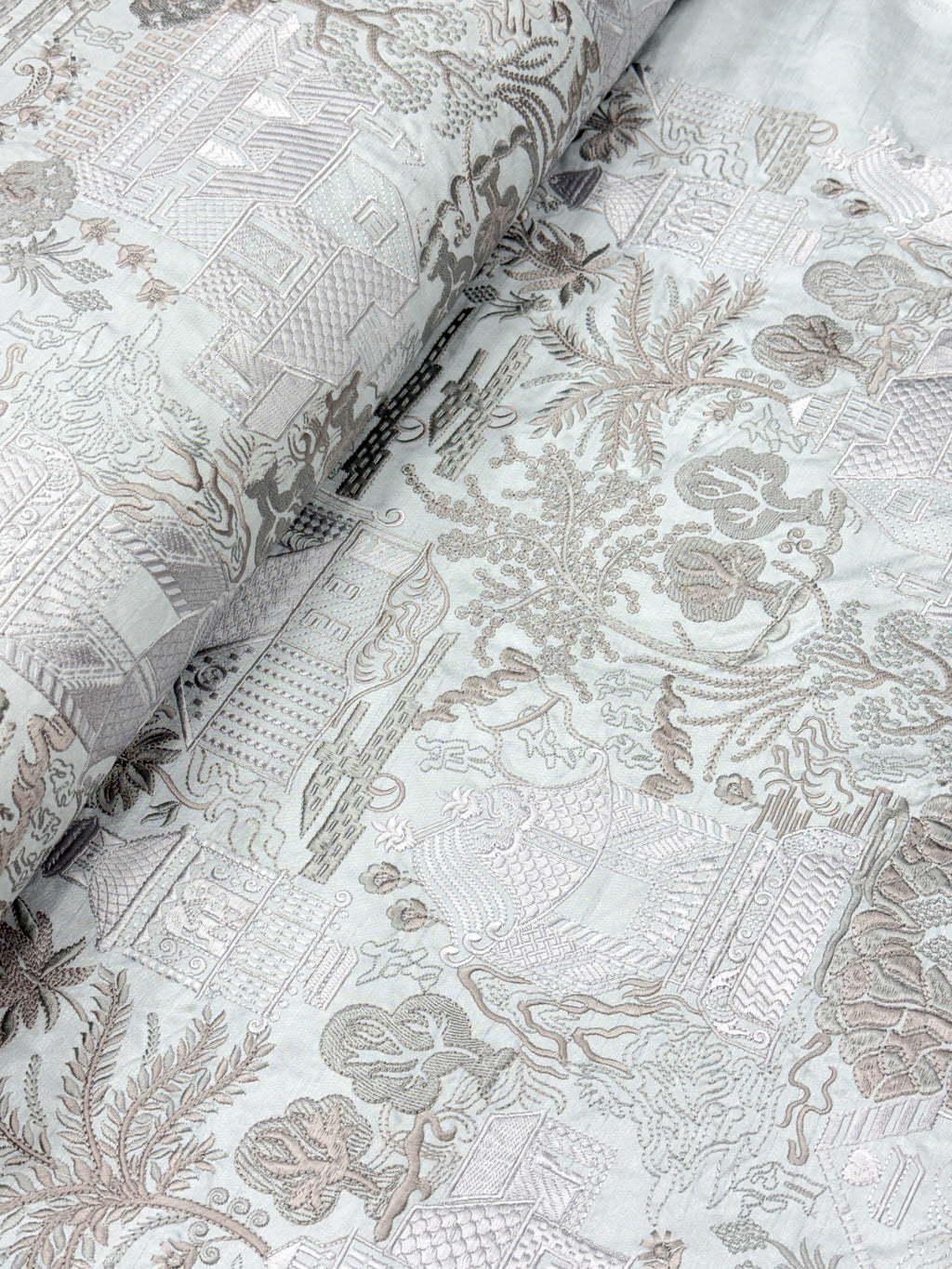 Heritage Haveli Silk Threadwork Fabric | 2504678