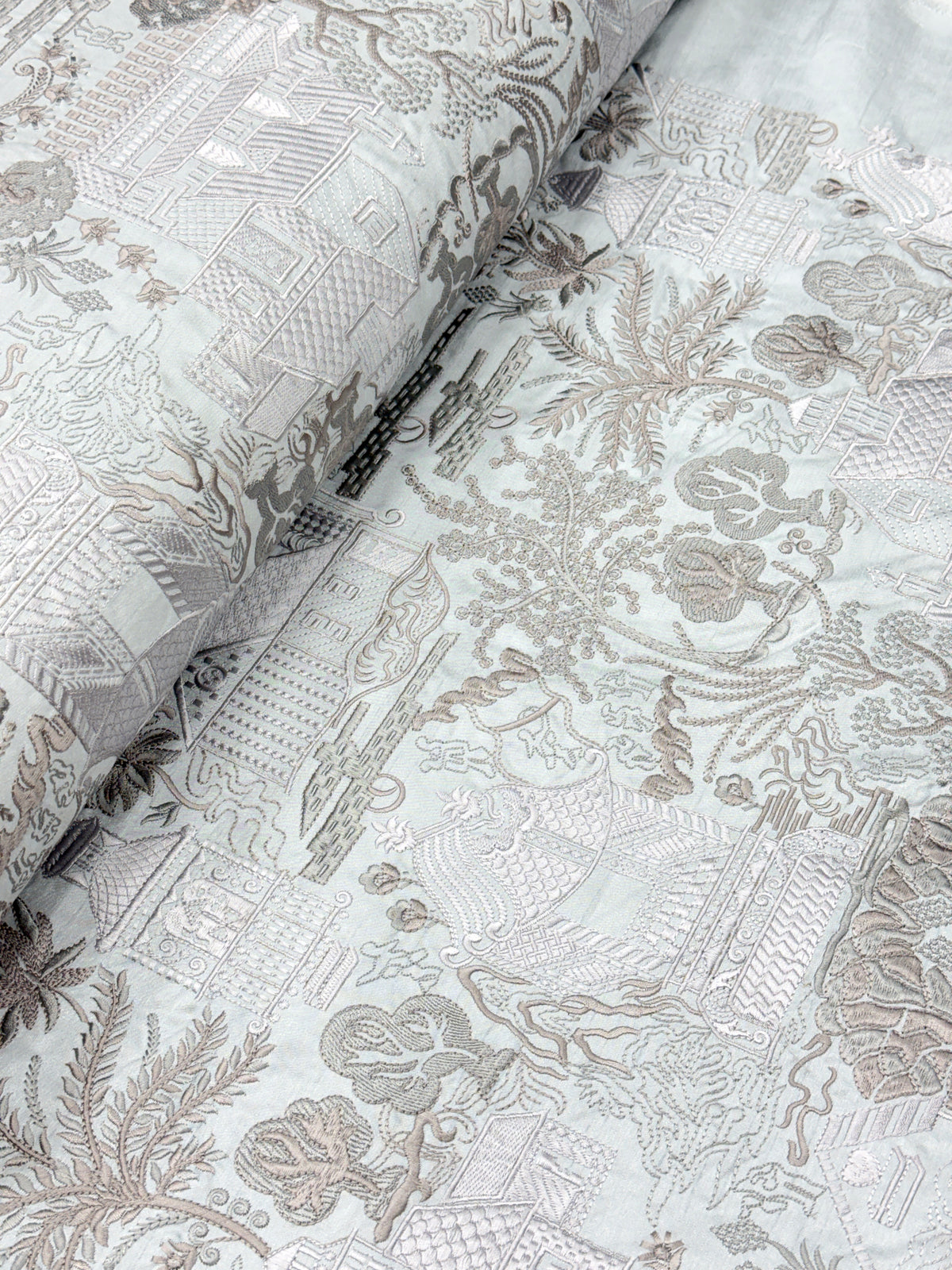 Heritage Haveli Silk Threadwork Fabric | 2504678