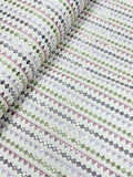 Pastel Geometric Sequin Embroidered Silk Fabric | 2504681