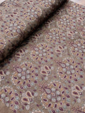 Brown Paisley Multicolour Threadwork Fabric | 2502622