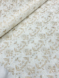 Ivory Gold Regal Damask Embroidered Fabric | 2502603