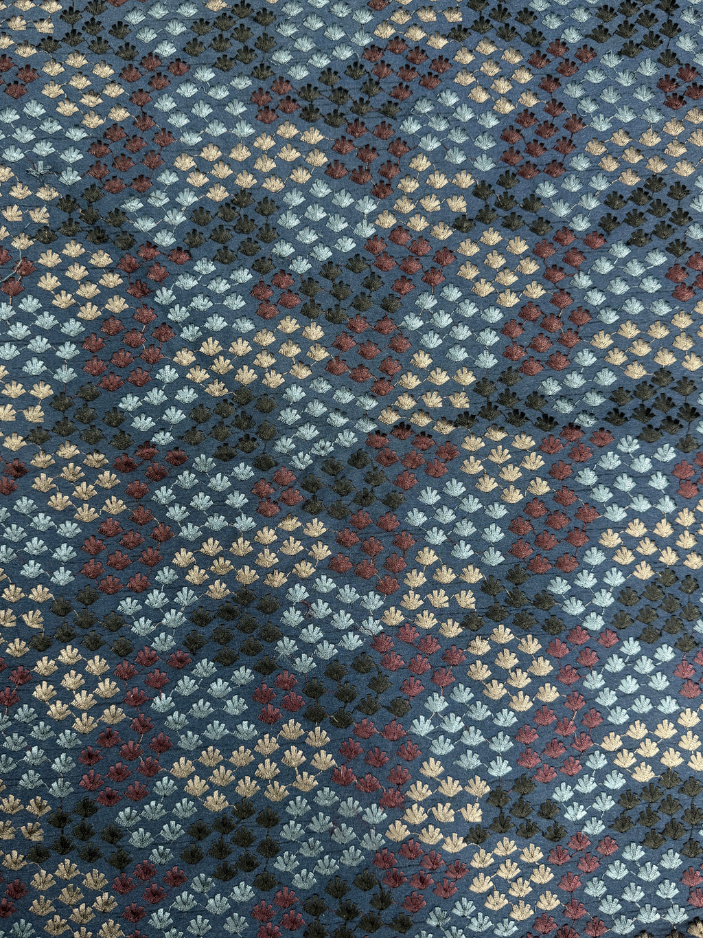 Blue Multicolour Threadwork Fabric | 2504460