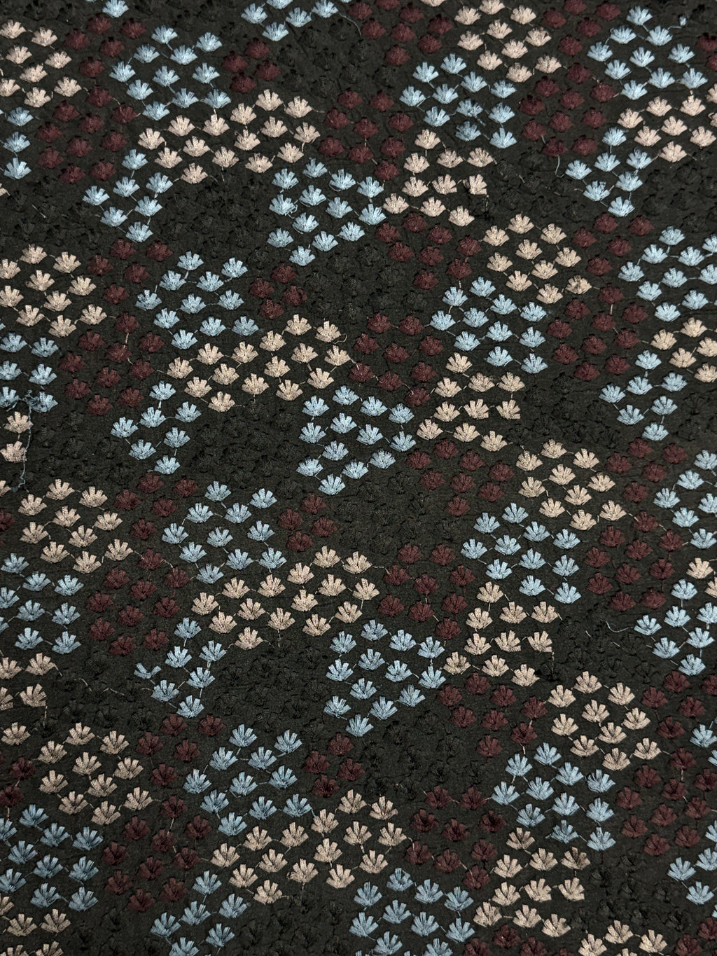 Midnight Bloom Multicolour Threadwork Fabric | 2504461