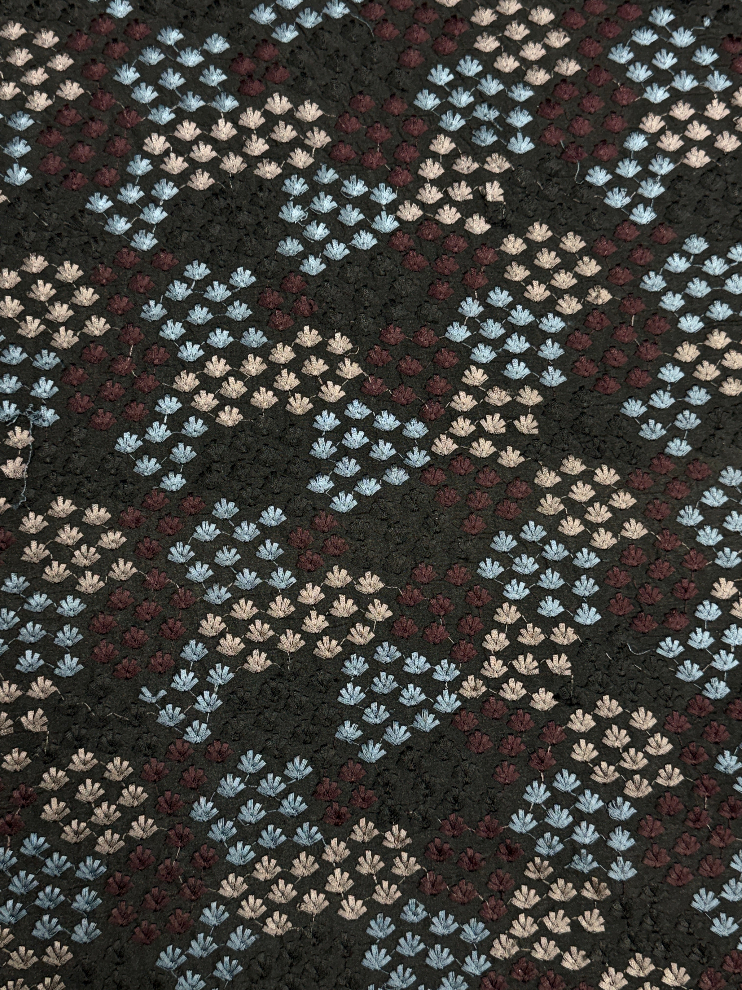 Midnight Bloom Multicolour Threadwork Fabric | 2504461