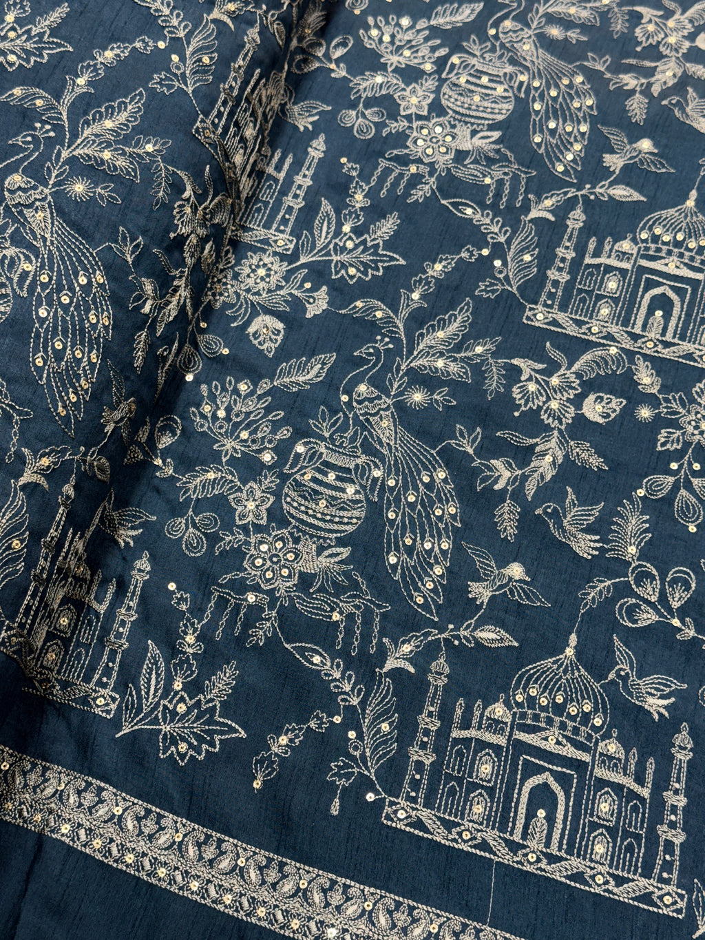 Royal Blue Taj Heritage Sequin Silk | 2506583