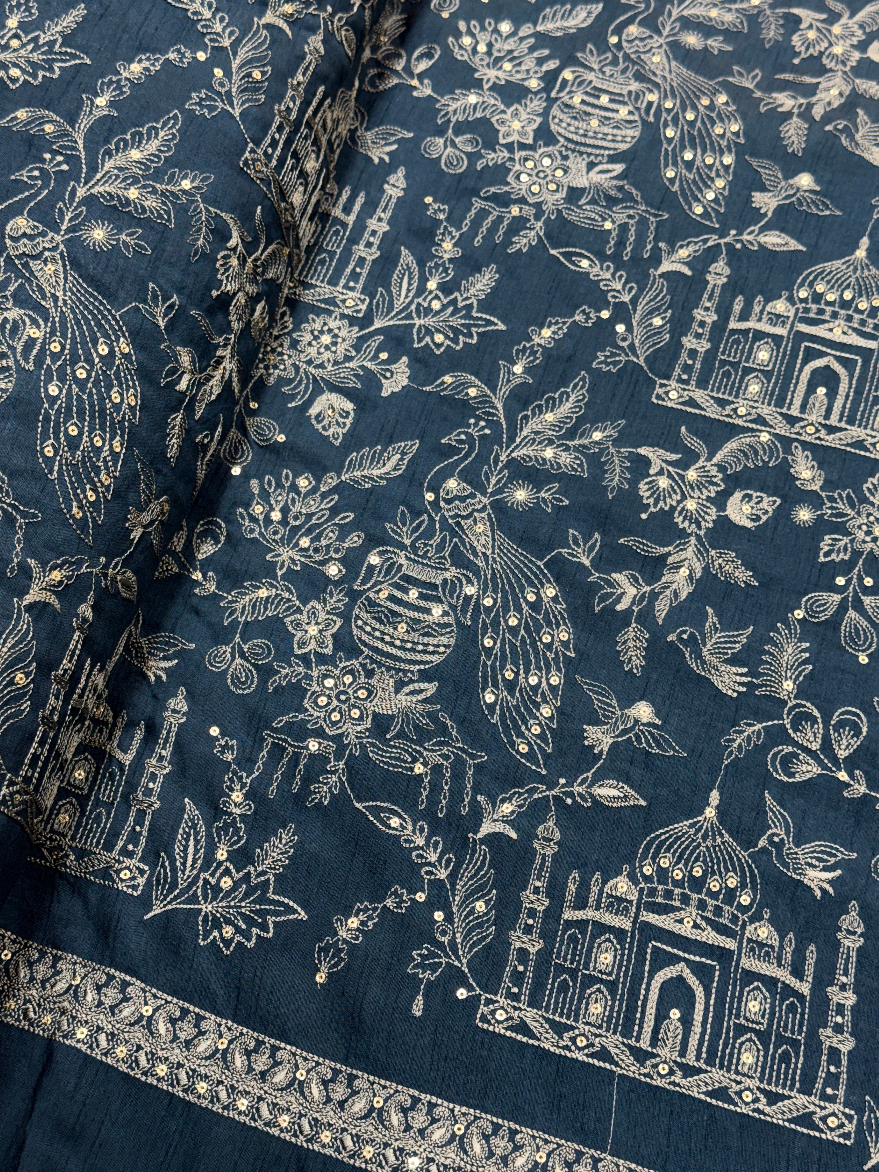 Royal Blue Taj Heritage Sequin Silk | 2506583