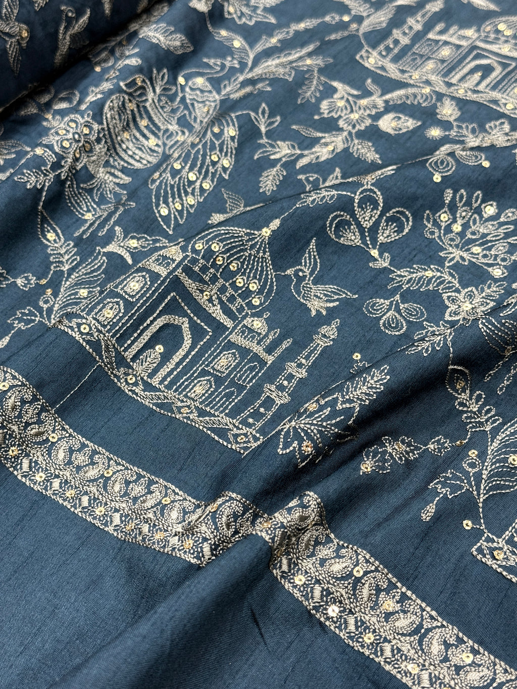 Royal Blue Taj Heritage Sequin Silk | 2506583