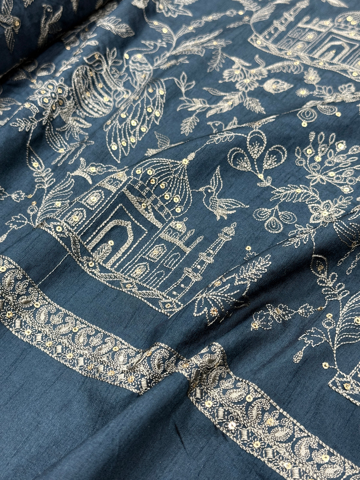 Royal Blue Taj Heritage Sequin Silk | 2506583