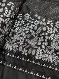Midnight Silver Bloom Sequin Silk | 2504472