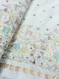 Pastel Garden Heritage Beadwork Embroidered Silk | 2504915