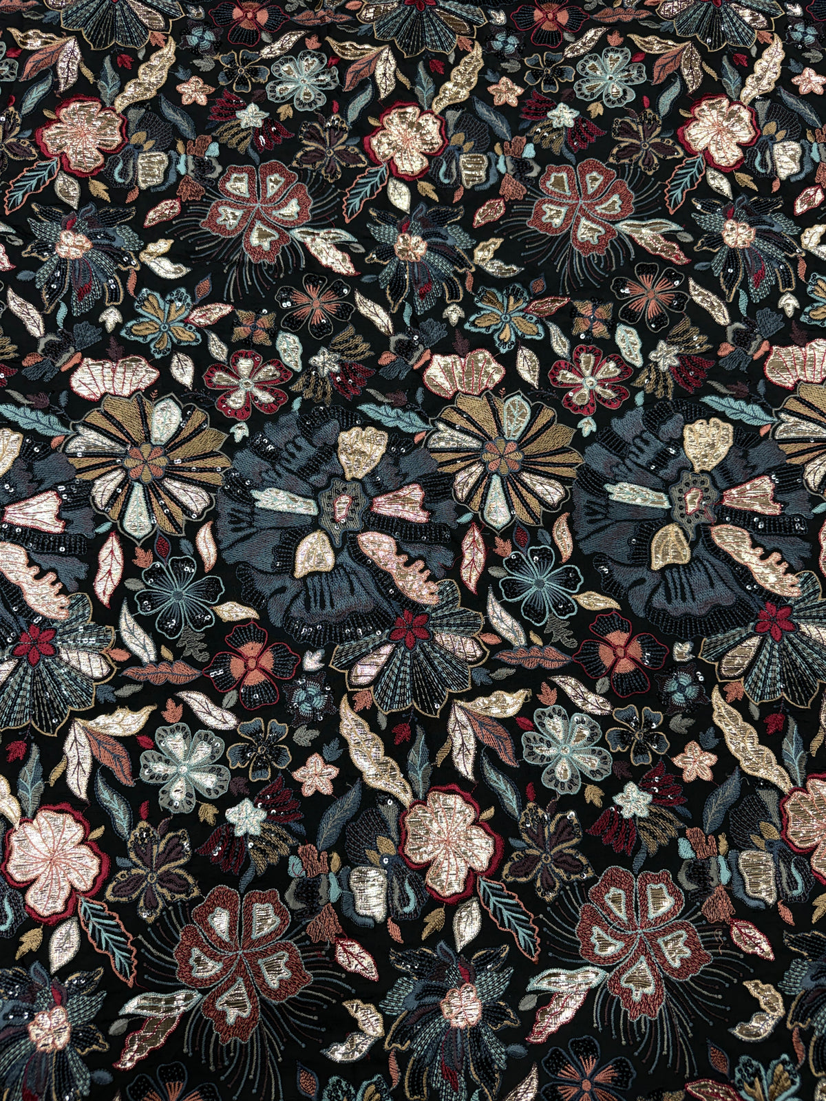Silk with Multicolor Thread Embroidery | 2504701