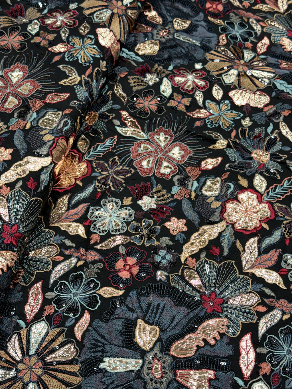 Silk with Multicolor Thread Embroidery | 2504701