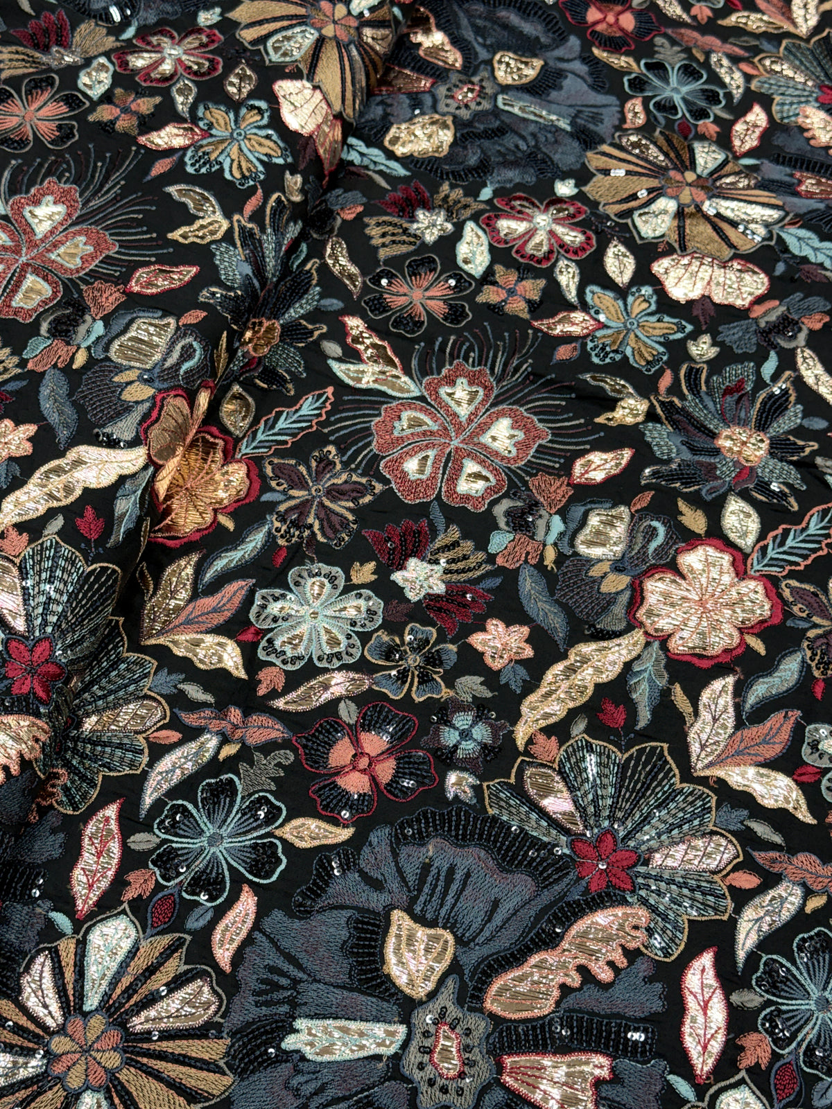 Silk with Multicolor Thread Embroidery | 2504701