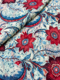 Crimson Paisley Garden Pure Mul Cotton Print | 2507026