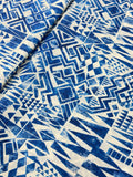 Indigo Tribal Geometry Crepe  Print | 2507027