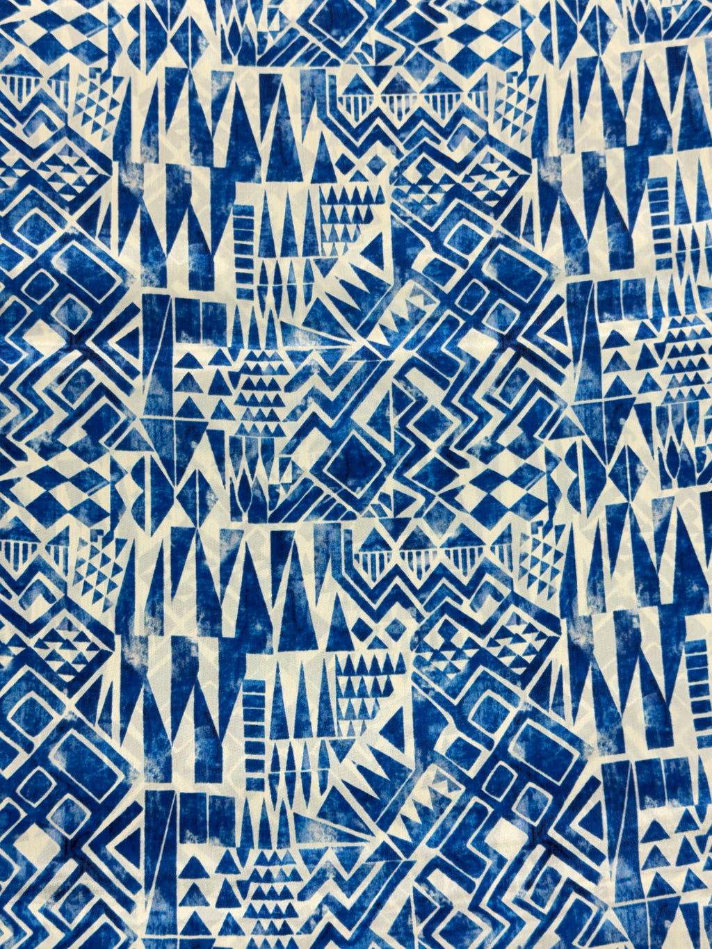 Indigo Tribal Geometry Crepe  Print | 2507027