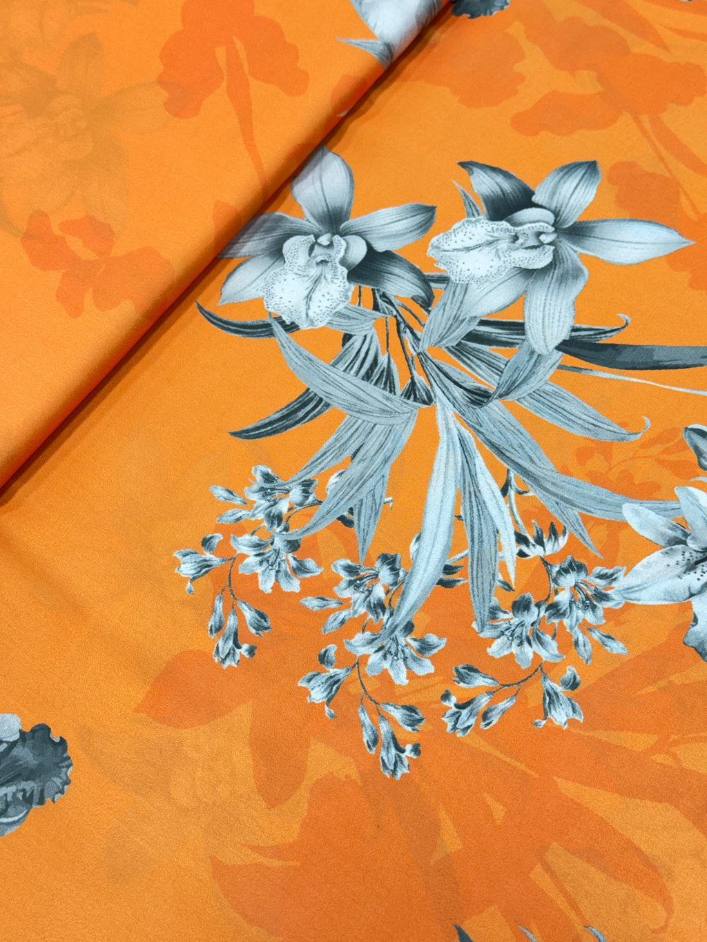 Tangerine Orchid Armani Satin Print | 2502062