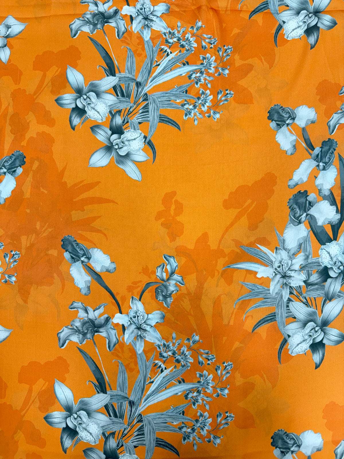 Tangerine Orchid Armani Satin Print | 2502062