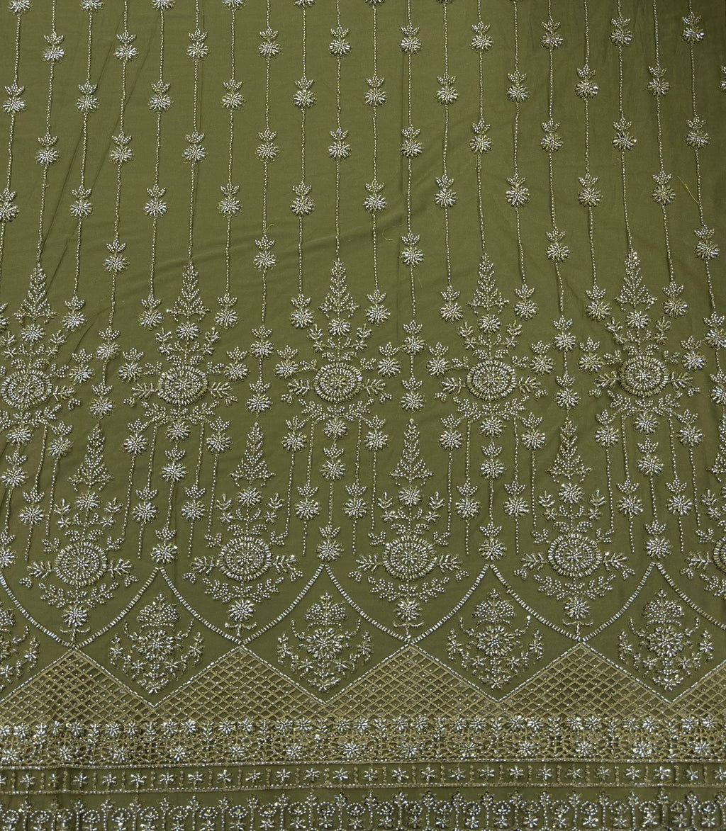 Green Royal Beadwork Net Fabric | 2502899