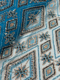 Blue Diamond Beadwork Net Fabric | 2505230