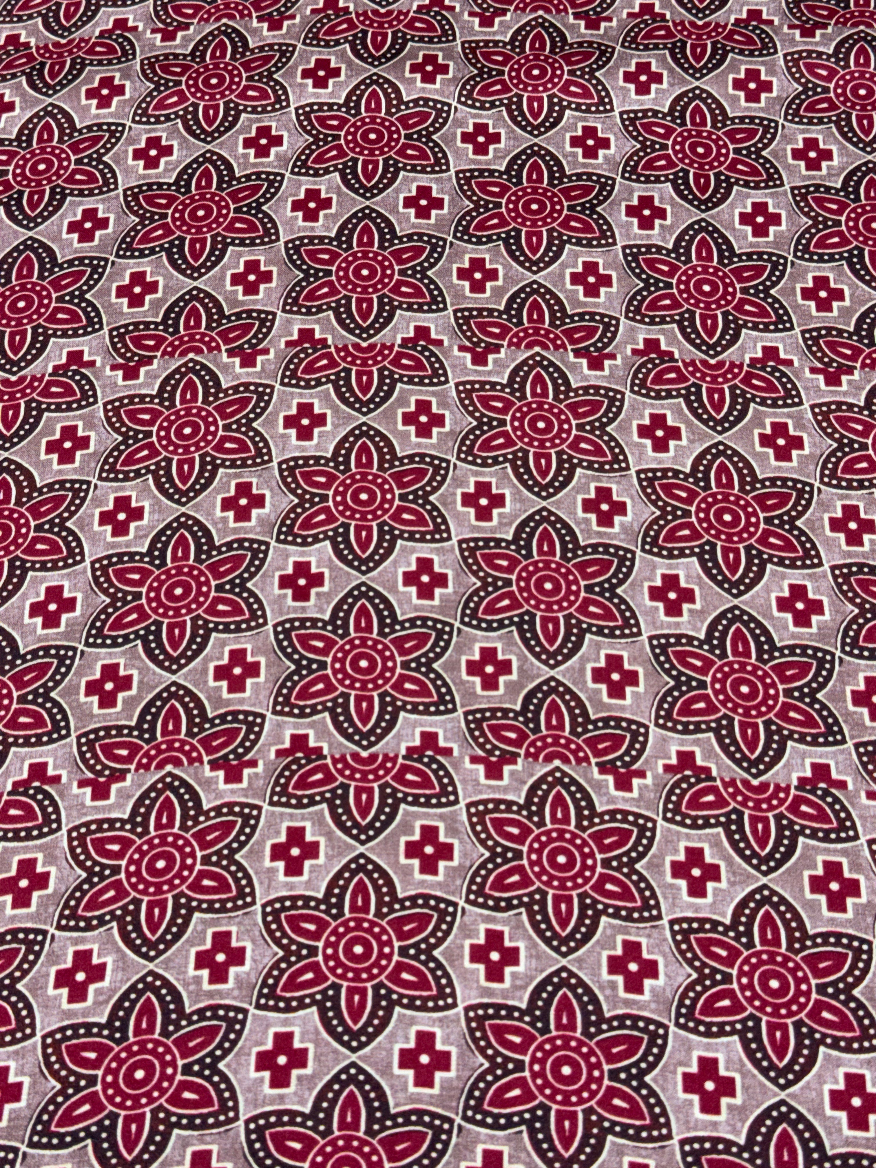 Wine Ajrakh Floral Modal Satin Print | 2506923