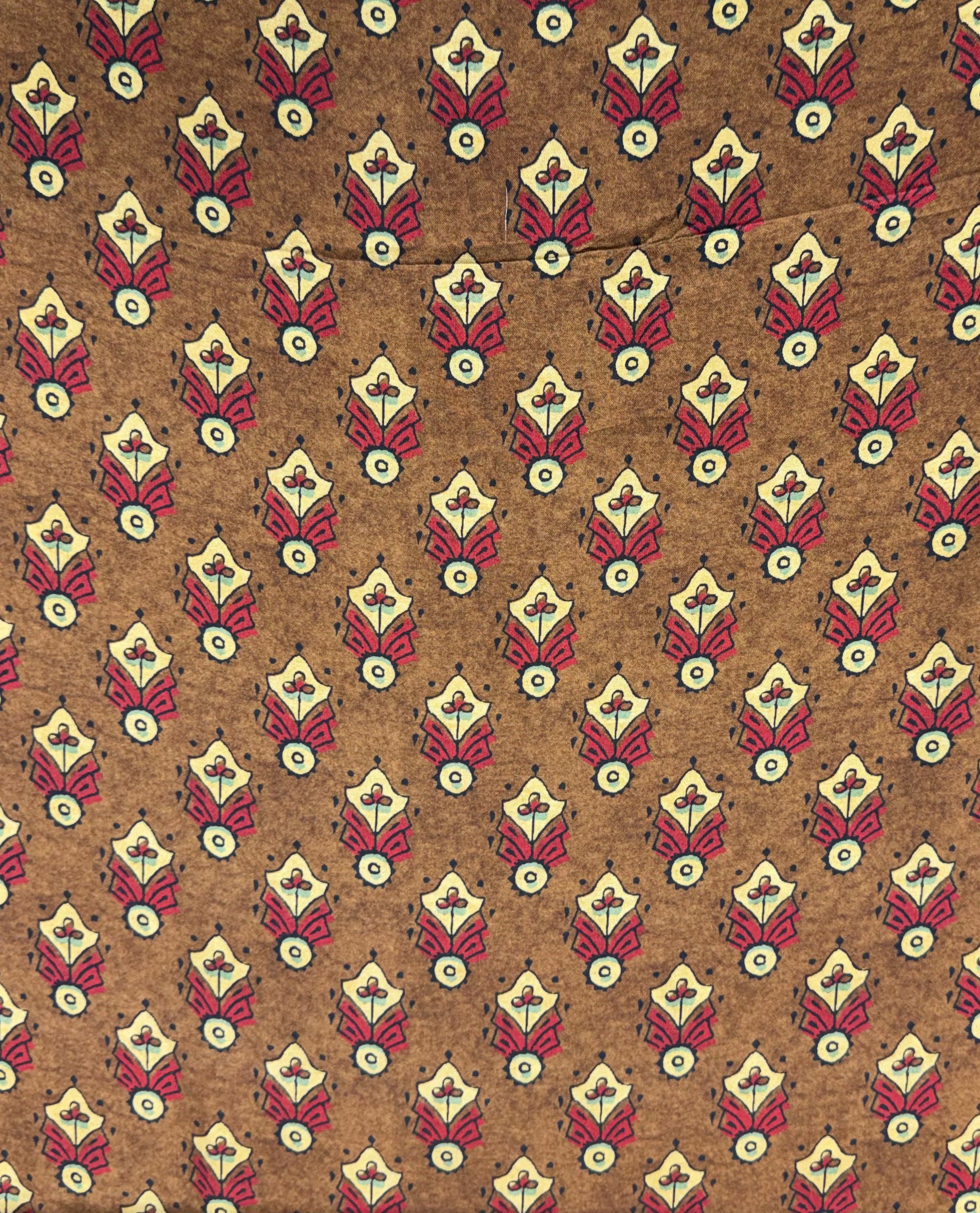 Rust Red Heritage Motif Modal Satin Print | 2506923