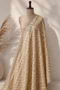 Ivory Beige Pure Mysore Georgette Banarasi Bandhej Dupatta with Mirror Accents | 2500589